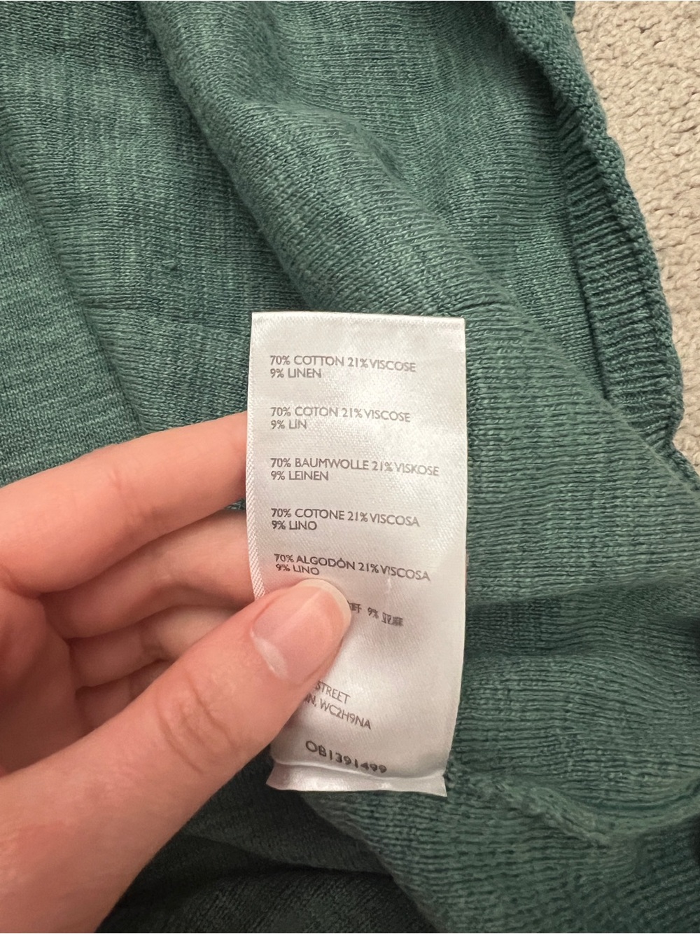 Free People Beach Dark Teal Linen-Blend Long Sleeve Maxi Dress - Picture 5 of 6